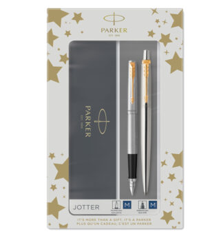 Gift Set DUO Jotter stainless steel GT sfera+ stilografica M Parker