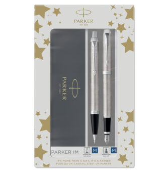 Gift Set DUO IM stainless steel sfera+ stilografica Parker