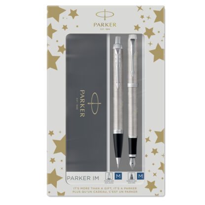 Gift Set DUO IM stainless steel sfera+ stilografica Parker