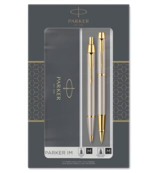 Gift Set sfera M + stilografica M IM Brushed Metal GT Parker