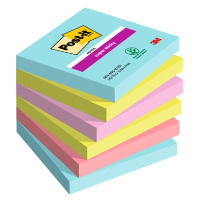 Cf. 6pz 90foglietti Post-it Super Sticky 76x76mm 654-6SS-COS Cosmic