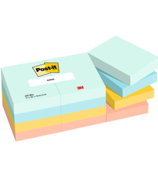 Cf. 12pz blocco 100fg. Post-it Super Sticky 38x51mm 653-BEA Beachside