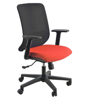 Poltrona semidirezionale Vertigo VRA rosso/nero con braccioli regolabili