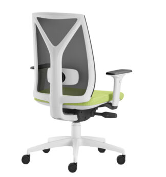 Poltrona semidirezionale Velia VEAB verde mela/bianco c/ braccioli regolabili