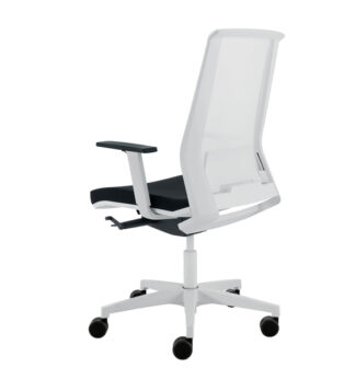 Poltrona semidirezionale Light LLB nero/bianco con braccioli regolabili