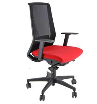 Poltrona semidirezionale Light LLN rosso con braccioli regolabili
