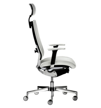 Poltrona semidirezionale Elite concept COTPGB bianco c/bracc.regolabili+poggiat