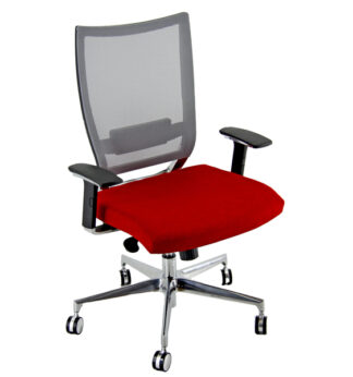 Poltrona semidirezionale Elite concept COTXL rosso/grigio c/bracc regolabili