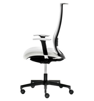 Poltrona semidirezionale Elite wing WITB bianco/bianco con braccioli regolabili