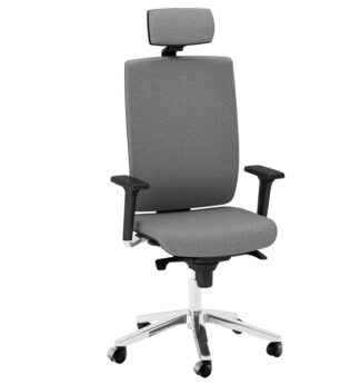 Poltrona semidirezionale Kind KIPGT grigio chiaro c/ bracc. regolabili+poggiate