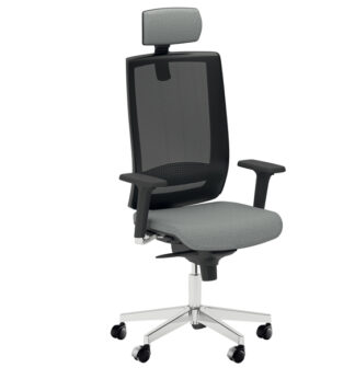 Poltrona semidirezionale Kind KIPGN grigio chiaro c/ bracc. regolabili+poggiate