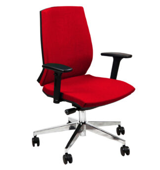 Poltrona semidirezionale Larissa LR1S rosso con braccioli regolabili