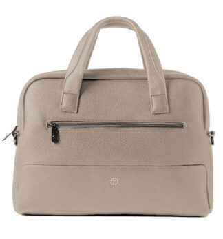 Borsa c/manici slim Gate Trended ecopelle dim.41x30x15cm ghiaccio InTempo