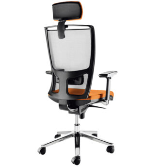 Poltrona semidirezionale Zoe ZOEPG arancio/grigio bracc.regolabili+poggiatesta
