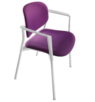 Poltroncina visitatore Step SPBSBR prugna con braccioli inclusi