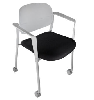 Poltroncina visitatore Step SPGPTRBR nero con braccioli inclusi