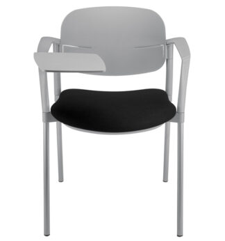 Poltroncina visitatore Step SPGPTT nero con braccioli inclusi e tavoletta