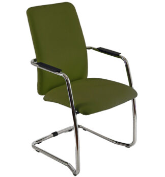 Poltroncina visitatore Lithium LTLTA verde bruciato con braccioli inclusi