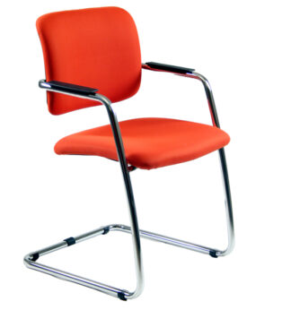 Poltroncina visitatore Lithium LTLT arancione con braccioli inclusi
