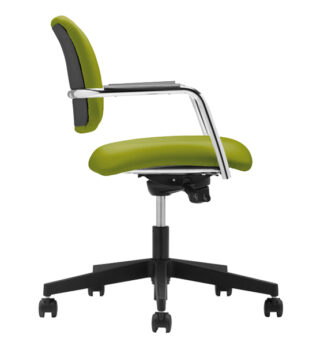Poltroncina visitatore Lithium LTG verde con braccioli inclusi