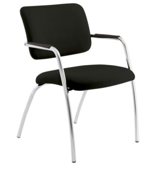 Poltroncina visitatore Lithium LT4G nero con braccioli inclusi