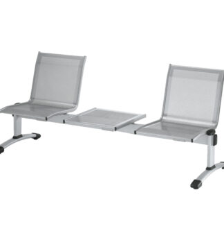 Panca attesa Plexus PS2PT 2 posti grigio con tavolo s/braccioli
