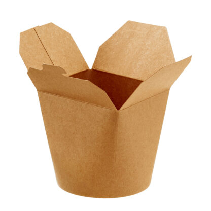 50 Contenitori rotondi da asporto in carta kraft + PE D.9,5x10cm Leone