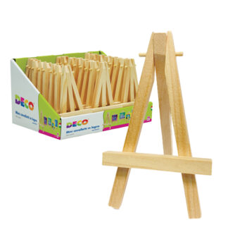 Display 24 pz mini cavalletto in legno 7cm x altezza 12cm Deco