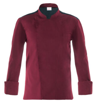 Giacca da cuoco Raul a manica lunga Tg. XXL bordeaux