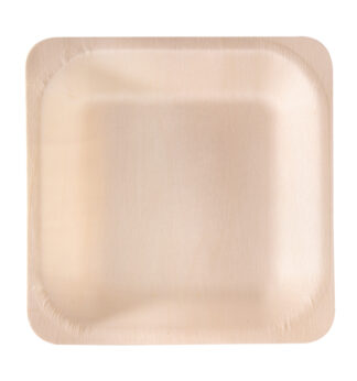 50 Piatti monouso in legno quadrati 14,5 x 14,5cm Signor Bio
