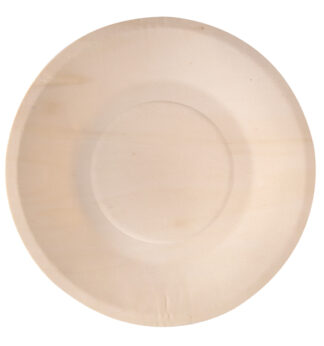 50 Piatti monouso in legno tondi D. 21,5cm Signor Bio