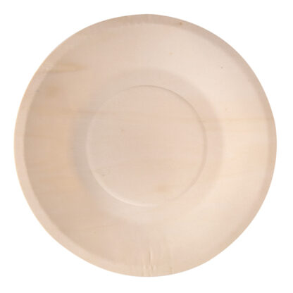 50 Piatti monouso in legno tondi D. 21,5cm Signor Bio