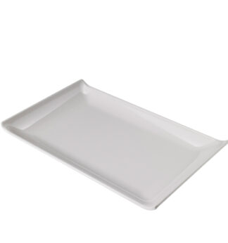 Piatto rettangolare in melamina bianco 23x14x2,6hcm Leone