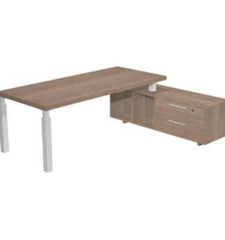 Scrivania dir. c/mobile serv. 180x90cm PRESTIGE QUADRO Ciliegio arabis/bianco