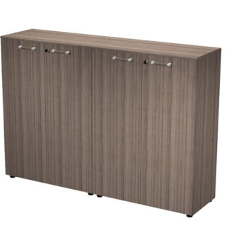 Coppia mobili medi con ante ELEGANCE 180x45,3x126,2Hcm Noce Toscano