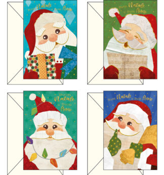 Biglietto auguri Babbo Natale ass. Kartos