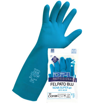Coppia di guanti alimentari in lattice felpato tg.M MPFB411 Icoguanti
