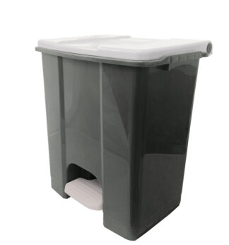 Contenitore mobile a pedale in plastica riciclata Ecoconti 60lt grigio bianco