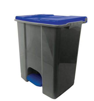 Contenitore mobile a pedale in plastica riciclata Ecoconti 60lt grigio e blu
