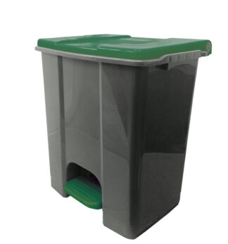 Contenitore mobile a pedale in plastica riciclata Ecoconti 60lt grigio e verde