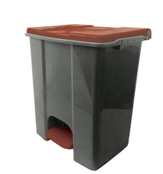 Contenitore mobile a pedale in plastica riciclata Ecoconti 60lt grigio marrone