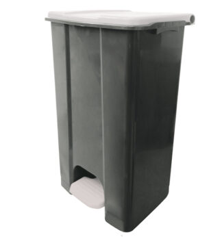 Contenitore mobile a pedale in plastica riciclata Ecoconti 80lt grigio e bianco