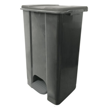 Contenitore mobile a pedale in plastica riciclata Ecoconti 80lt grigio e grigio