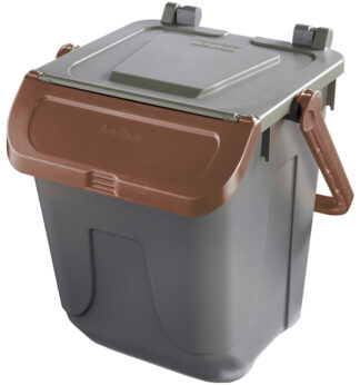 Contenitore portarifiuti Ecology 25Lt c/sportello e maniglione bruno