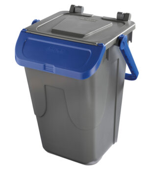Contenitore portarifiuti Ecology 35Lt c/sportello e maniglione blu