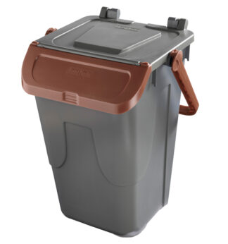 Contenitore portarifiuti Ecology 35Lt c/sportello e maniglione bruno