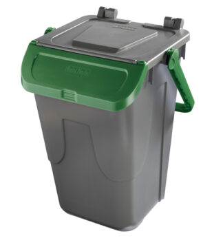 Contenitore portarifiuti Ecology 35Lt c/sportello e maniglione verde