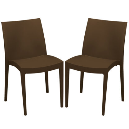 Set da 2 sedie Venice in polipropilene moka Grandsoleil
