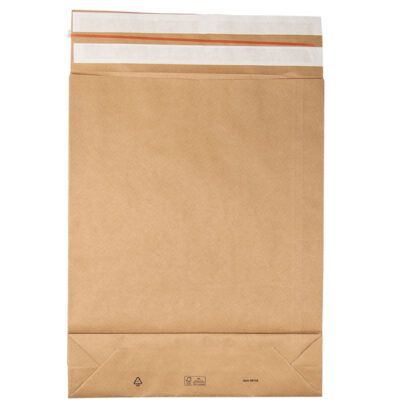 100 Sacchetti a fondo quadro E-Green carta kraft avana 40x50x10 +10 cm