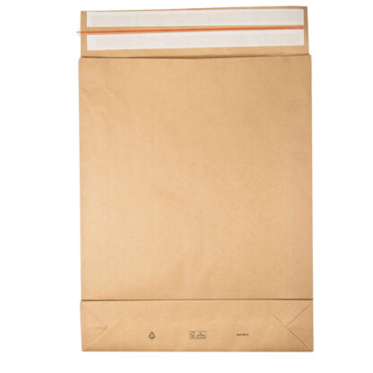 100 Sacchetti a fondo quadro E-Green carta kraft avana 45x57x10 +10 cm